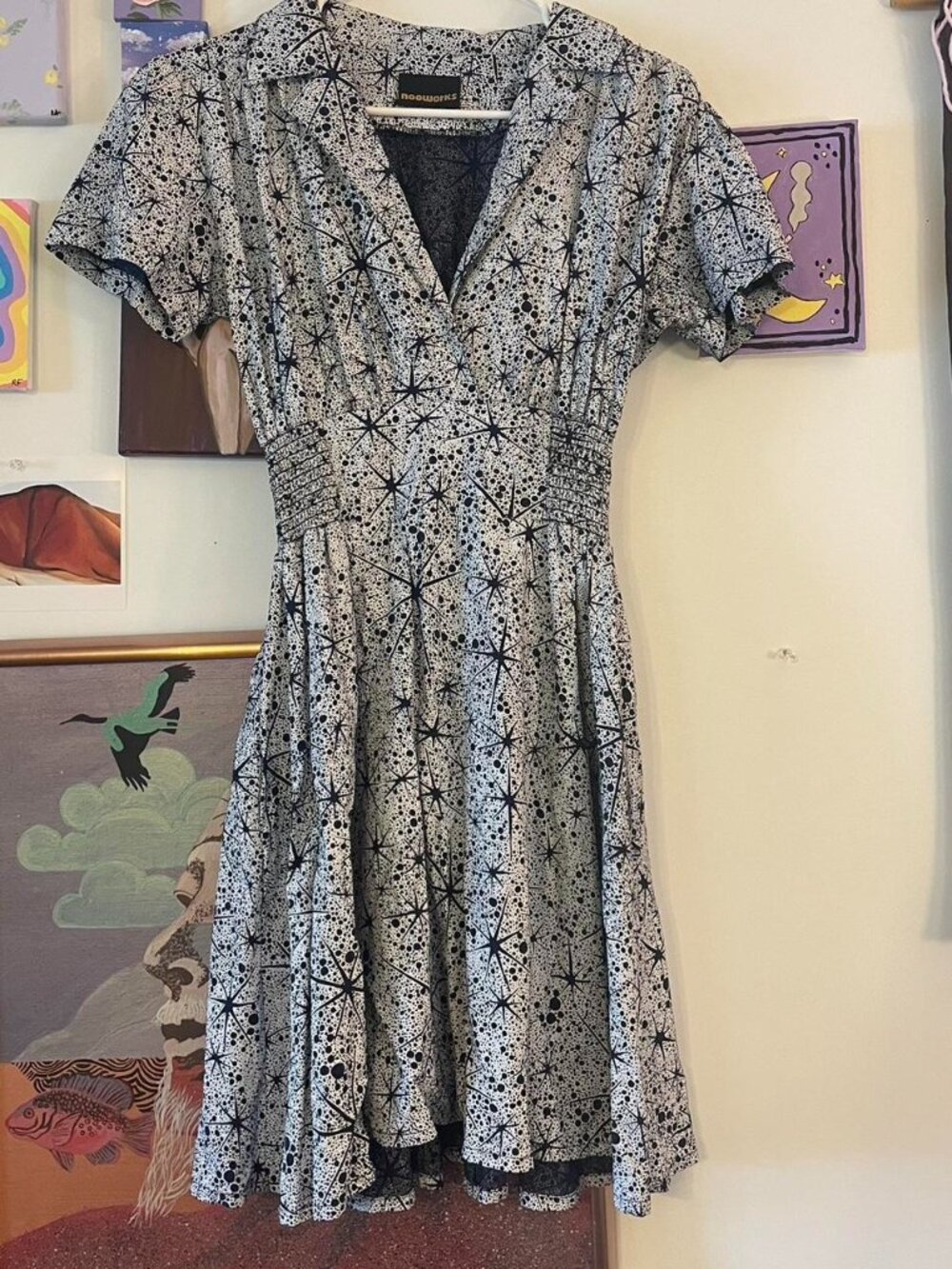 Nooworks Leah - White & Blue starburst print